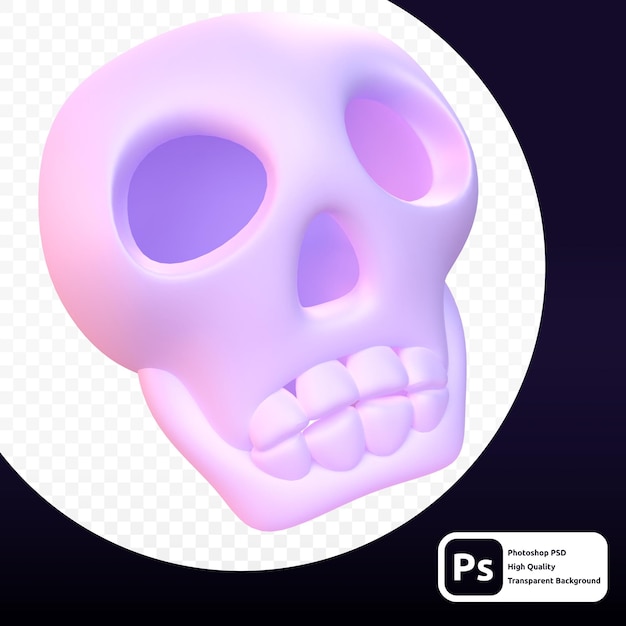 3D-Darstellung von Skull Head für Web- oder Präsentationsgrafiken