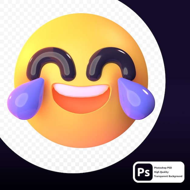 3D-Darstellung von Smile Emoji für Grafik-Asset-Web oder Präsentation