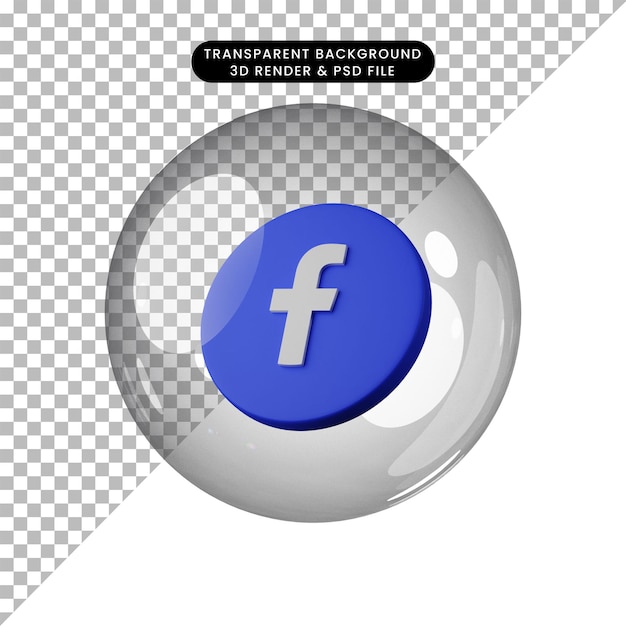 3d-darstellung von social-media-symbol facebook