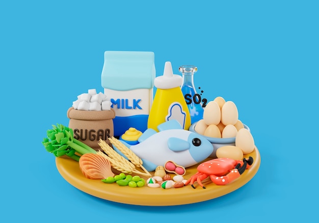 3D-Darstellung von Stillleben mit Lebensmittelallergenen