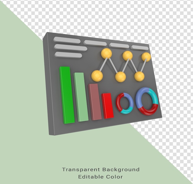 3D-Darstellung Wachsende Balken und steigender Pfeil Fortschritt Diagramme und Diagramme Tortenlinie.