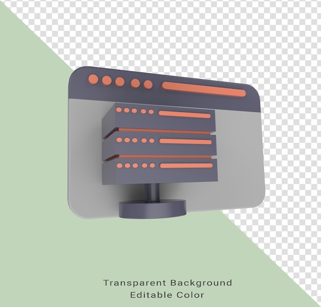 3D-Darstellung Web-UIUX-Design Web-Entwicklungskonzept Webdesign-Website, die Datenserver hostet