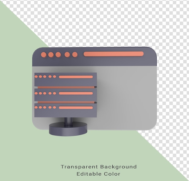 PSD 3d-darstellung web-uiux-design web-entwicklungskonzept webdesign-website, die datenserver hostet