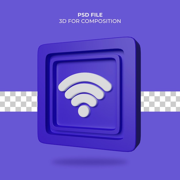 3d-darstellung wlan-symbol premium-psd