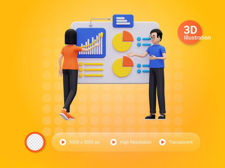 PSD 3d data information illustration