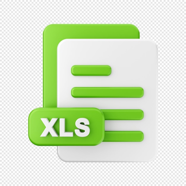 3d-datei xls-format symbol illustration