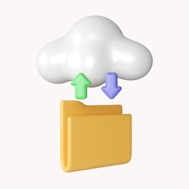 PSD 3d-dateispeicherung im cloud-symbol isoliert auf weißem hintergrund 3d-rendering-illustration beschneidungspfad