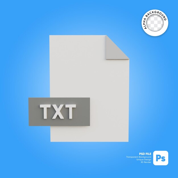 PSD 3d-dateisymbolformat txt