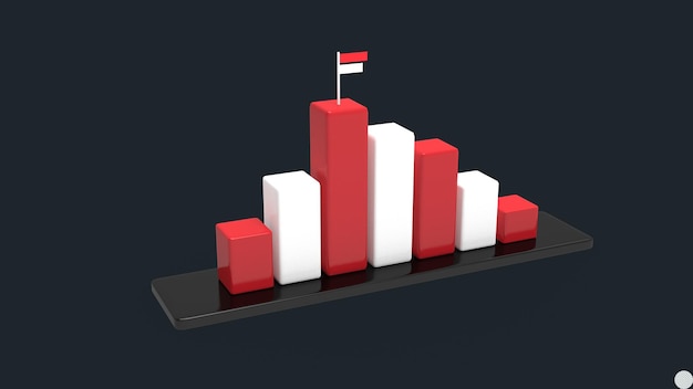 PSD 3d-datenanalyse bar finanziert wachstum geschäftserfolg diagramm isolierte illustration