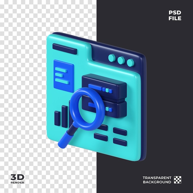 3D-Datenanalyse-Ikonen-Rendering