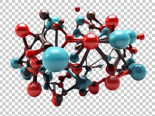 3d de moléculas em fundo branco