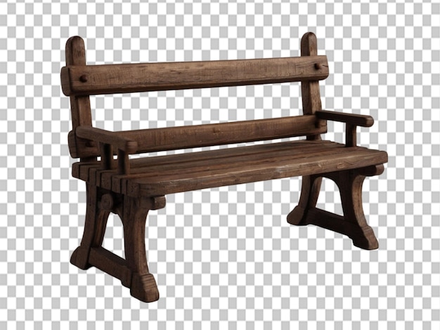 PSD 3d de old wooden bench no fundo do objeto