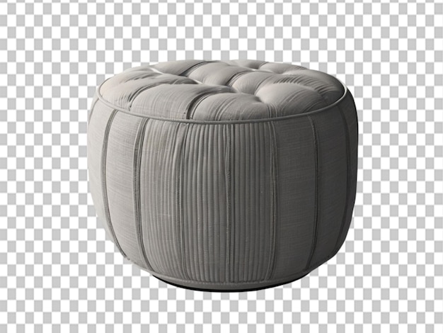 3d de tecido redondo ottoman stool cinza em fundo de objeto