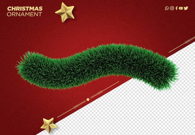 PSD 3d decorações de natal para composições de design de publicidade