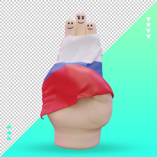 3d dedo do dia da amizade bandeira da eslovênia renderização vista frontal