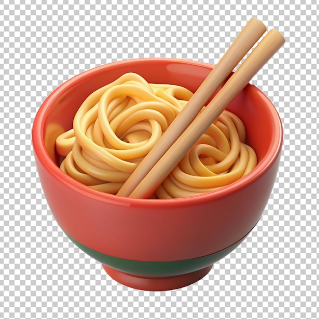 PSD 3d delicioso ramen en un cuenco con palillos