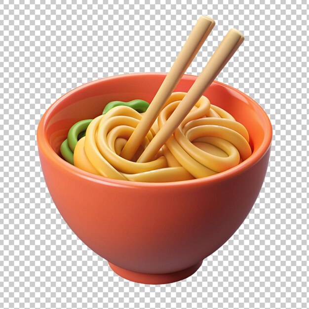 PSD 3d delicioso ramen en un cuenco con palillos