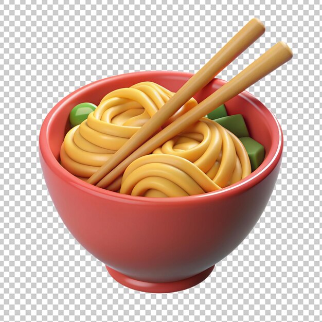 PSD 3d delicioso ramen en un cuenco con palillos