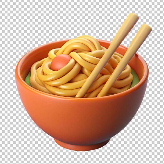 PSD 3d delicioso ramen en un cuenco con palillos