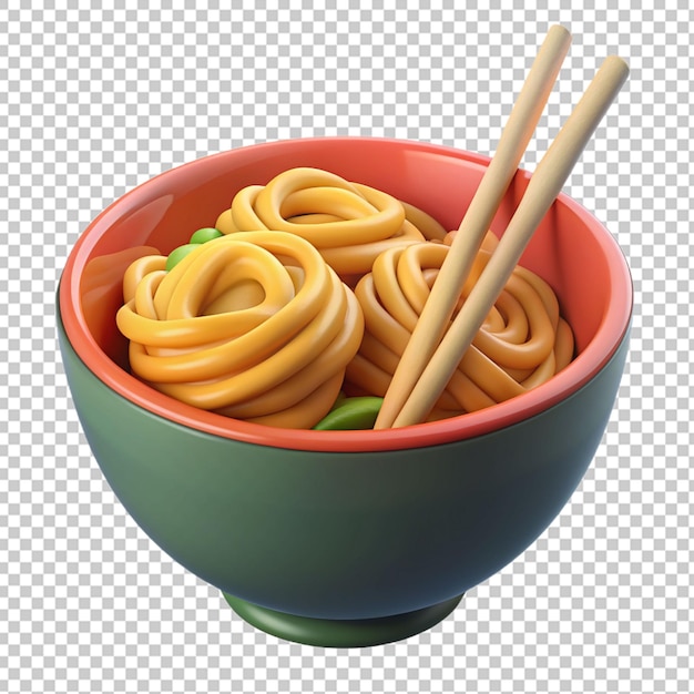 PSD 3d delicioso ramen en un cuenco con palillos