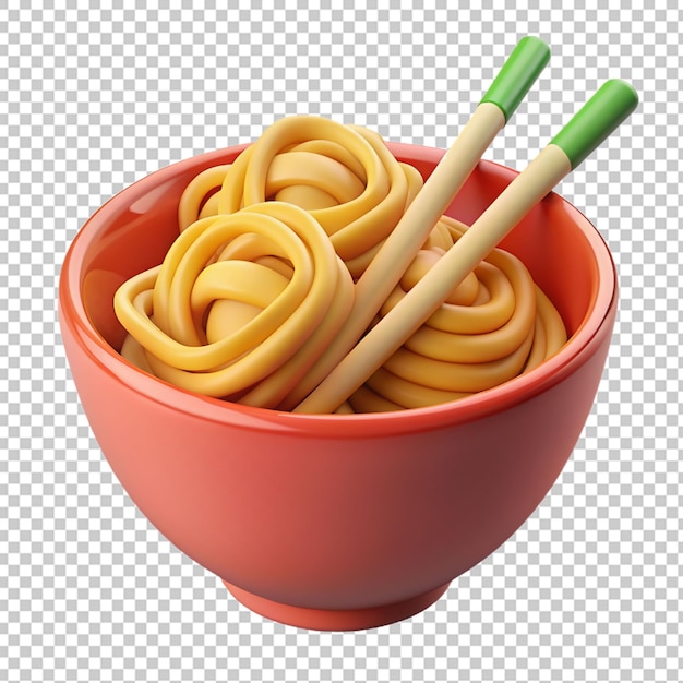 PSD 3d delicioso ramen en un cuenco con palillos