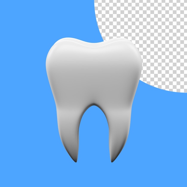 3D Dente completamente isolato
