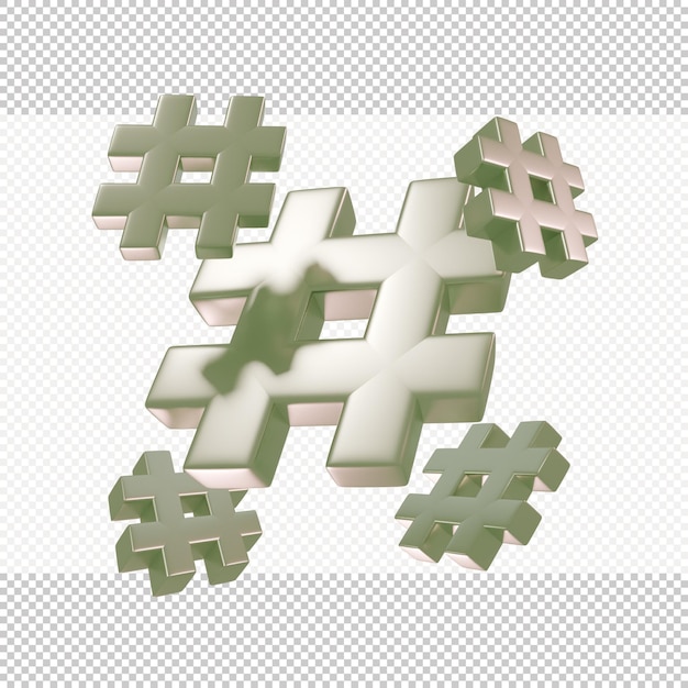 3d des hashtags