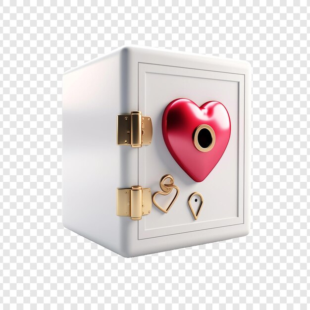 PSD 3d desbloquear heart locker isolado em fundo transparente