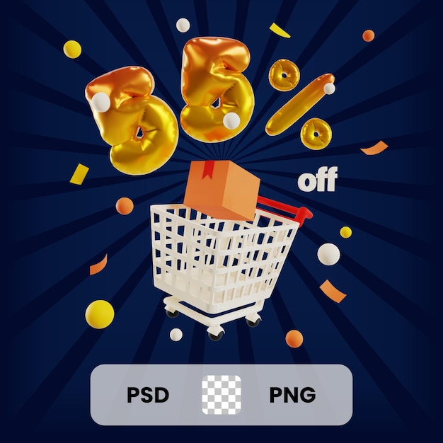 3D desconto na ilustração