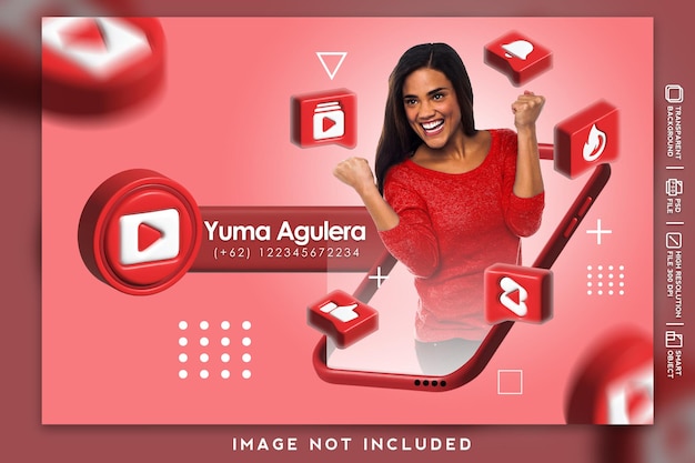 3D-Design-Feeder und 3D-Symbol für YouTube-Kanal