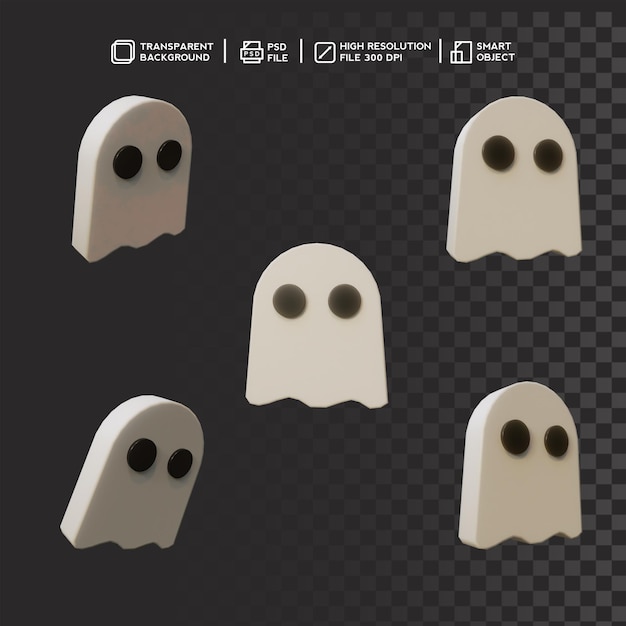3D-Design-Icon-Set süßer Geist