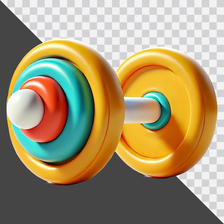3d design of a dumbbell isolated in transparent background