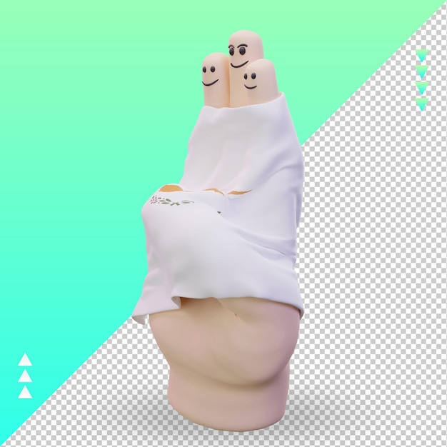 3d día de la amistad dedo bandera de Chipre renderizado vista derecha