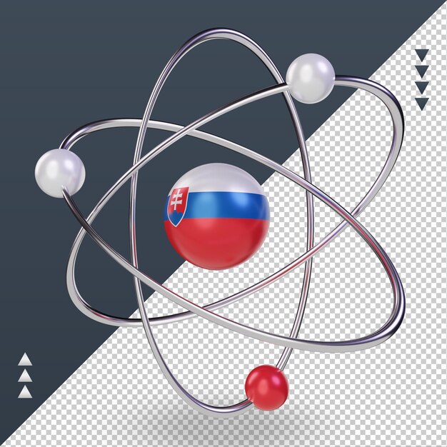 3d dia da ciência bandeira da eslováquia renderizando a vista direita