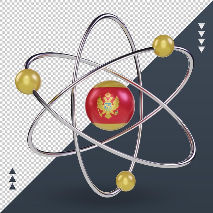 PSD 3d dia da ciência bandeira de montenegro renderização vista frontal