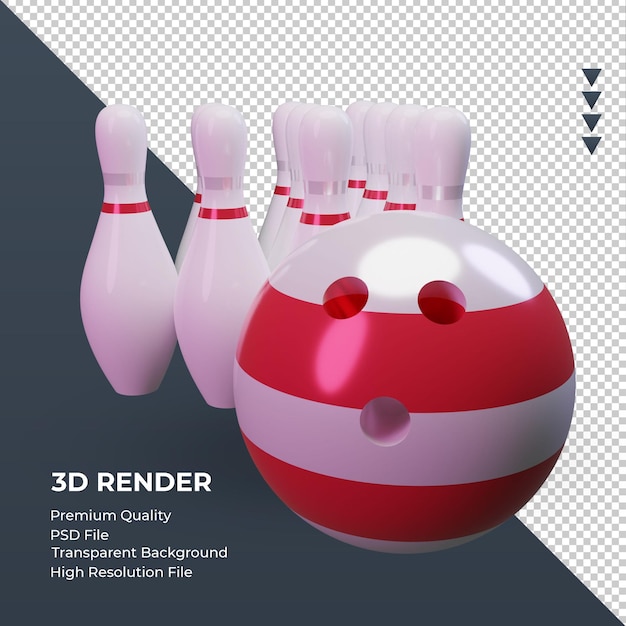 3d dia de boliche bandeira da Áustria renderizando a vista esquerda