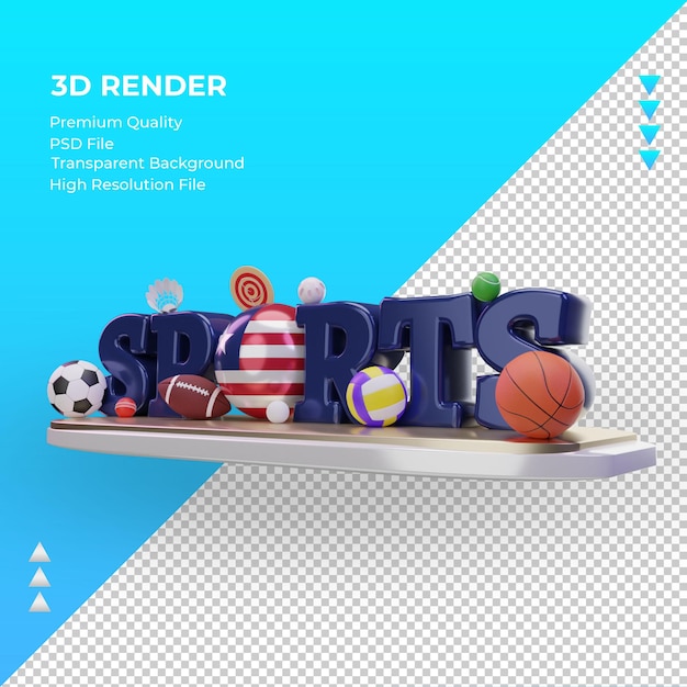 3d dia de esportes bandeira da libéria renderização vista direita