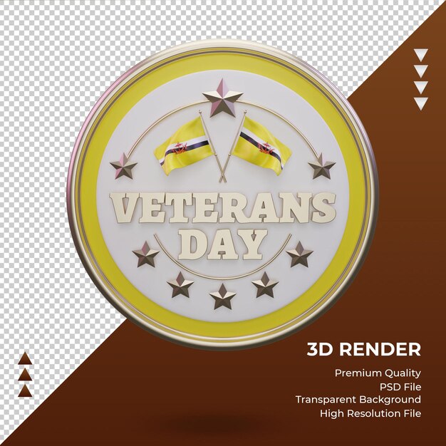 3d dia dos veteranos brunei darussalam renderização vista frontal