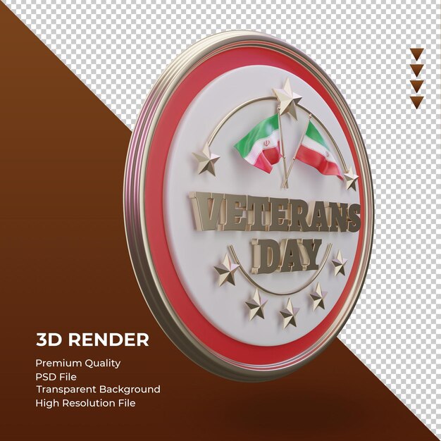 PSD 3d dia dos veteranos irã renderizando a vista esquerda