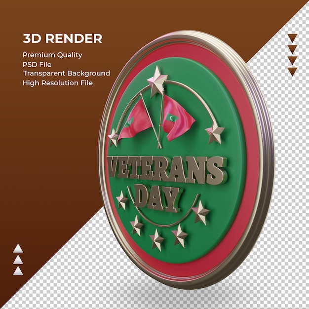 3d dia dos veteranos maldivas renderizando a vista direita