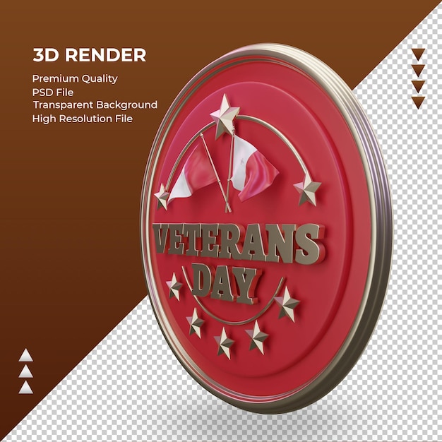 PSD 3d dia dos veteranos malta renderizando a vista direita