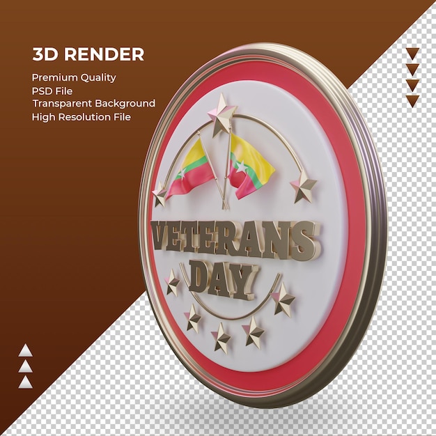 3d dia dos veteranos myanmar renderizando a vista direita