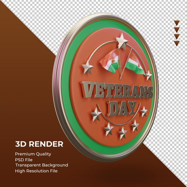 3d dia dos veteranos níger renderizando a vista esquerda