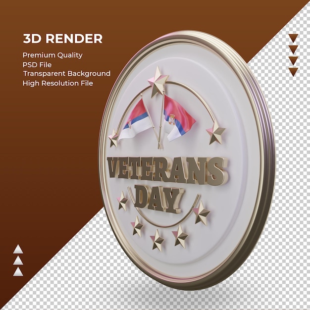 3d dia dos veteranos sérvia renderizando a vista direita