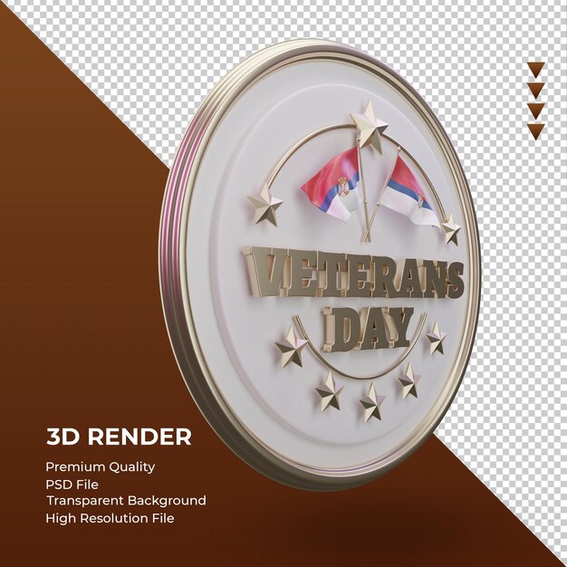 3d dia dos veteranos sérvia renderizando a vista esquerda