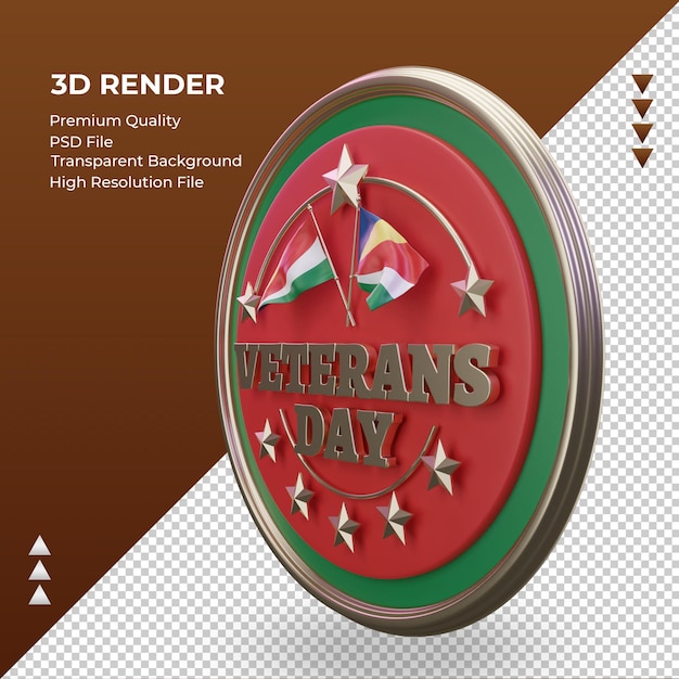 3d dia dos veteranos seychelles renderizando a vista direita