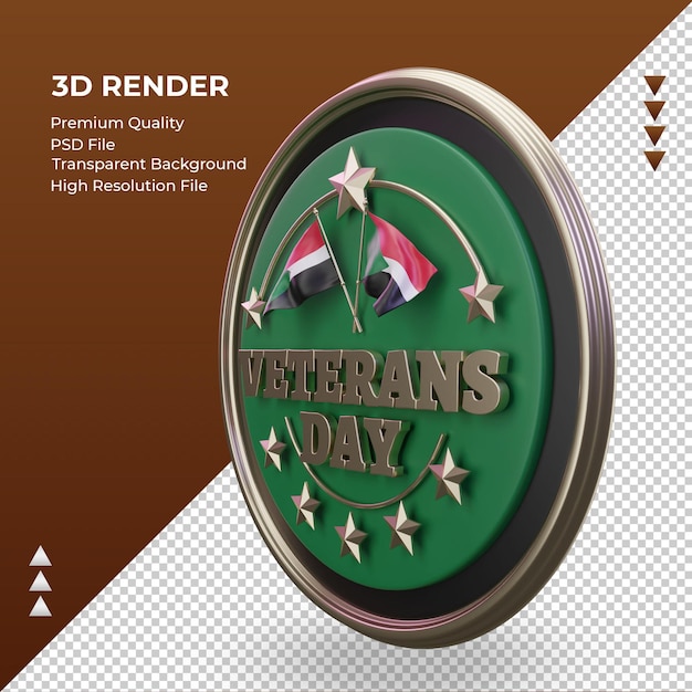 3d dia dos veteranos sudão renderizando a vista direita