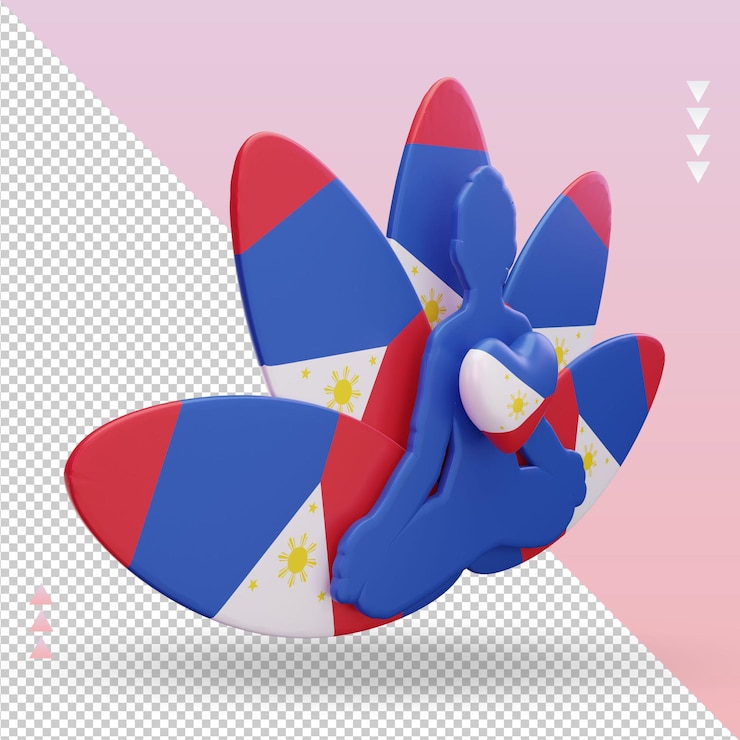 PSD 3d día internacional del yoga bandera de filipinas representación vista izquierda