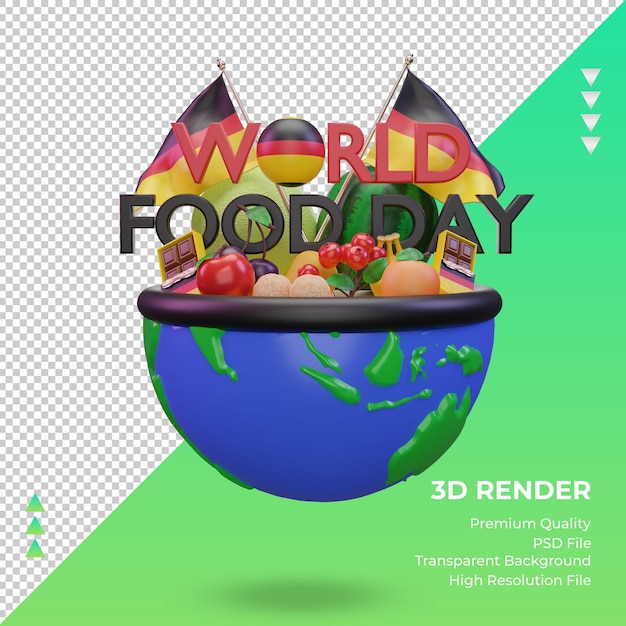 PSD 3d dia mundial da alimentação alemanha renderização vista frontal