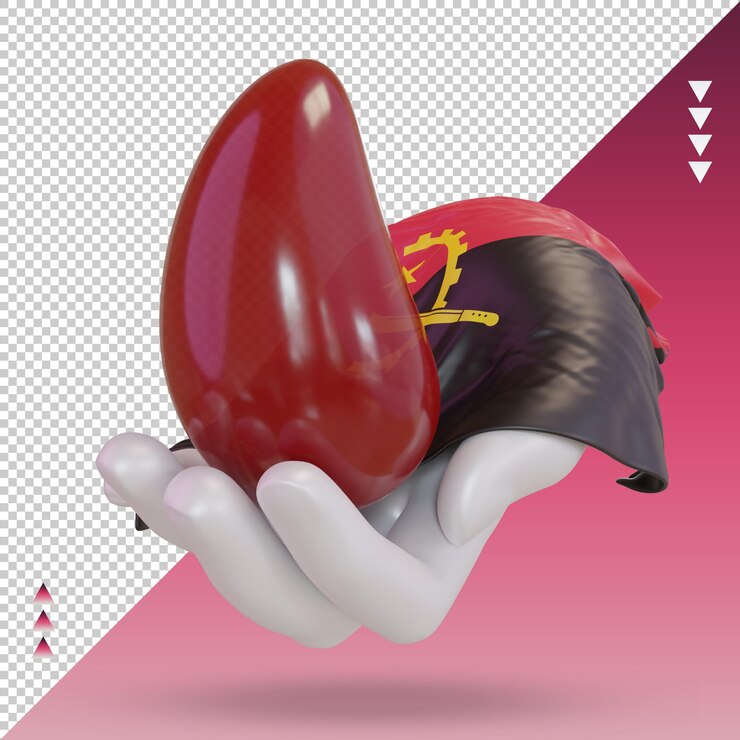 PSD 3d dia mundial do doador de sangue angola bandeira renderização vista frontal